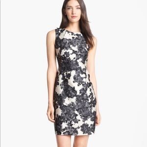 Kate Spade Leena Sheath Dress Silk Blend Floral Womens Size 10 Black White